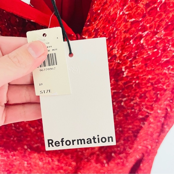 NWT Reformation Lula Mini Dress Red Floral Bohemian Preppy Coastal Party Size 10 - Picture 11 of 11